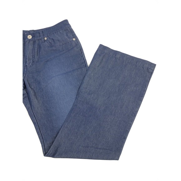 Express Jeans Size 5/6 Stella Bootleg Vintage Denim Metallic Sheen Bootcut - Picture 2 of 9